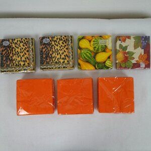 Paper Napkins Animal Print Orange 7 Packs Unopened Cocktail Decoupage Party